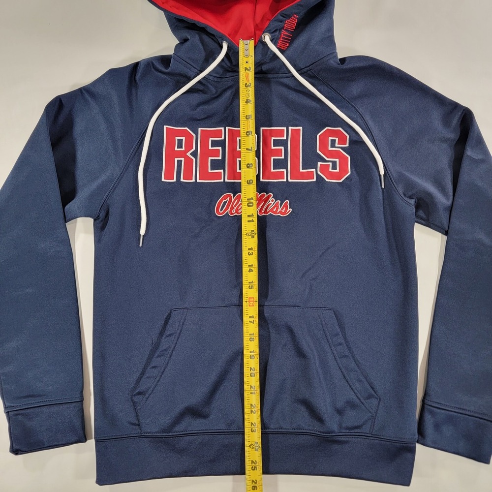 Ole Miss Rebels Hotty Toddy Mens Sz S Colosseum Pullover Pocket Hoodie EUC - Picture 7 of 7